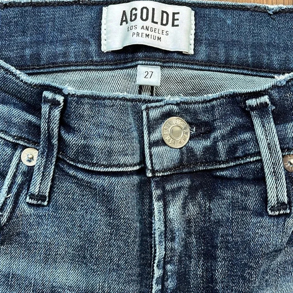 Agolde Sophie High Rise Skinny Distressed Cropped Jeans - Size 27 - Picture 7 of 9